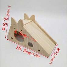 1 Peça Dormitório de Madeira Sólida para Hamster, Balanço Alto, Ninho de Estimação Pequeno, Vila de Madeira Sólida para Hamster, Suprimentos para Hamster com Múltiplos Cômodos, Labirinto de Madeira e Esconderijo com Três Quartos e Escada - Proporcionando Atividades Divertidas e Ninho Confortável, Suprimentos para Animais de Estimação