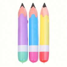 10pcs Giant Inflatable Pencils - Multicolor Combination, Large Blow-Up Crayon Decorations For Back To School, Graduation Party Supplies & Photo Props, Durable Plastic Beach Party Decor, Inflatable Decorations For Halloween, Christmas Event & Party Supplies - Multicolor - View 9