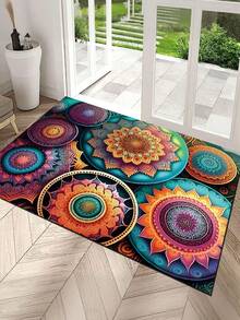 1pc Vintage Mandala Doormat, Bohemian Carpet, Odorless Absorbent Non-Slip Outdoor Rug, Christmas Decor, Decorative Carpet, Machine Washable, Entrance Shoe Scraper Mat, Foot Pad, Foam Mat, Dirt And Dust Trapping Front Door Mat, Suitable For Christmas, Living Room, Bedroom, Kitchen, Indoor Entrance, Multiple Styles Available, Suitable For Parties, Gatherings, Holidays, Gifts, Carpet, Doormat, Kitchen Mat, Area Rug, Small Rug, Mat, Bathroom Mat, Decorative Carpet, Home Decor Kitchen Rug