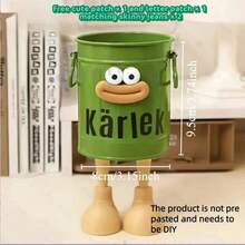 3个可爱卡通个性化笔筒，男女通用简约复古办公文具盒，适用于钢笔、画笔、牙刷、化妆刷、迷你垃圾桶，办公家居装饰，独特的儿童礼物，理想的家居学习用品，铅笔盒，包袋 - 彩色 - 查看 12