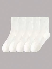 20/15/10/5/3/1 双加强型腰部吸湿排汗袜子，包含白袜、黑袜、过膝袜、长袜、女袜、长筒袜、柔软女袜、普通女长袜、日常中筒袜 - 白色 - 查看 10