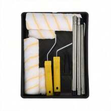 Set Paint Rollers Extension Pole Tray Brush Roller Sleeves Painting Wall Ceiling - Default - View 5