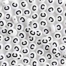100pcs 4x7mm Round White Base Black Letter Beads A-Z 26 Letter Beads, Suitable For Bracelets, Necklaces, Handmade DIY Jewelry Making Accessories - White - View 18
