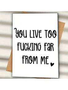 1pc Funny Friendship Greeting Card To Express Your Thoughts From Afar (With Envelope) Humorous Text Design, Suitable For Class Reunions, Friends Gatherings, Graduation Season, Perfect Gift Card For Friends And Classmates (12 Cm/4.7 Inches X 17 Cm/6.7 Inches)