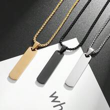 1PC Custom Product Women's Men's Fashion Stainless Steel Long Pendant Necklace Perfect Gift For Special Occasions - Mặt dây chuyền - Xem 2