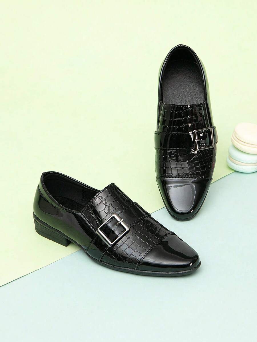 Jungen Schwarze modische spitze Klassische Retro Oxford Schuhe