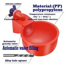 16pcs Chicken Feeder Bowls With Drill Bits, Automatic Duck & Bird Waterer, Poultry Feeder With Drill And Stand, Self-Stopping Integrated Design, Some Accessories In Random Colors. Although The Drill Bits Are Wrapped In Paper, Please Still Be Careful When Unpacking To Avoid Scratching Your Hands. - Multicolor - View 6