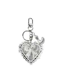 1pc Bubble Cute Letter Pendant,Heart-Shaped Lace Decorative Mirror Keychain,Vintage Y2k Cute Versatile Bag Charm, Necklace Pendant Bag Pendant - Lucky Crystal Pendant, Letter A-Z, Shiny Alloy Bag And Backpack Pendant - Perfect Gift For Beach Vacation And Birthdays And Special Occasions