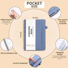 [Lowest Price In 30 Days]1pc Simple Password Book, Minimalist 56 Sheets/112 Pages ,Advanced Address Password Manager With Website Password Quick Access Username And Password Storage Home Office Internet Computer Logins, Great Holiday Gifts Back To School - Multicolor - View 3