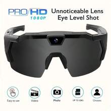 1pc 4K HD Camera Glasses,Video Recording Glasses, UHD Sports Camera, Wearable Body Cam, 2-Hour Recording, Waterproof, For Cycling Motorcycle Car Fishing, Includes 32GB Memory Card - Black - View 2