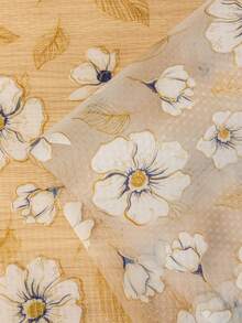 1 Roll Of Begonia Flower Hot Stamping Waterproof Mat, Non-Slip Cabinet Liner, Suitable For Kitchen Cabinets, Shelves, Desks, Shelf Organization And Storage - Multicolor - View 2