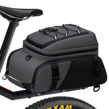 NEWHEY 3-In-1 Waterproof Reflective Bicycle Rear Rack Bag, 15L Capacity, With Rain Cover - Multicolor - View 11