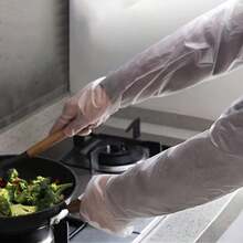 10/20/40pcs Disposable PE Arm Gloves Kitchen Household Cleaning Waterproof Elastic Drawstring Extended Long Arm Gloves