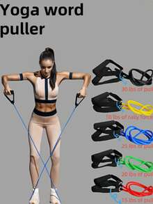 1 件带手柄的阻力带，5 级阻力，力量训练，锻炼，瑜伽，普拉提健身器材，适合男性和女性家庭锻炼健身房配件