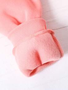 Youth Girl Rainbow Print Warm Hoodie And Sweatpants Set - Pink - View 7