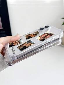 1 pezzo Custodia personalizzata per telefono con foto e nome, cover trasparente minimalista e antiurto compatibile con iPhone11/12/13/14/15/16/16pro/16plus/16promax/17/17air/17pro/17promax, 9A/S24/S25ultra/S25plus/S25edge/A17/A07/A26/A36/S26/S26plus/S26ultra, Moto G85, Hot 50 Pro+, adatta come regalo per amici, custodie per telefono carine, versione internazionale, non la versione domestica - Trasparente - Visualizzare 5
