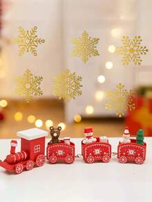 100pcs/500pcs Transparent Christmas Snowflake Sealing Stickers - Non-Stick Decorative, Gold Snowflake Suitable For Gift Packaging, Holiday Party Decoration, Festive Decoration, DIY Decoration - Multicolor - View 2