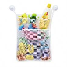1pc-Baby Shower Bath Toys White Baby Kids Toy Storage Mesh With Strong Suction Cups Toy Bag Net Bathroom Organizer For Kids Toddlers - Multicolor - View 7