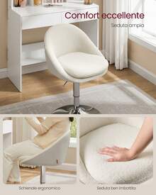 VASAGLE Kitchen Chairs - White - View 2
