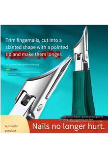 25 Degree Slanted Tip Thick Nail Clipper, Sharp & Durable Nail Scissors, Suitable For Ingrown Nails, Extra Sharp Stainless Steel Nail Clippers For Elderly, Men & Women, Green And Black Colors