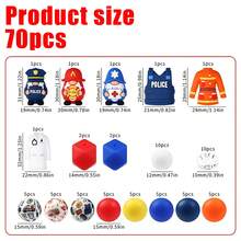 6/25/28/66/70pcs 3D , Doctor, Firefighter Silicone Beads - 15mm Round, 14mm Hexagon And 12mm Spacer Beads, For DIY Keychains, Lanyards, Pens, Focal Beads And Accessories - Colorful Fun Character Beads With Fire Truck, Car, Badge Designs, Firefighter Accessories, Keychain Supplies, Fun Designs, Durable Beads, Pendant Beads, Jewelry Making Supplies - 3D Career Series - View 4