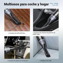 Aspiradora recargable domestico inalambrica de alta potencia para vehiculos, aspiradora portátil recargable sin cable motor potente accesorios múltiples boquillas para rincones coche hogar limpieza profunda deposito facil vaciado bateria de larga duracion diseño compacto y ligero ideal para uso diario - Negro - Ver 4