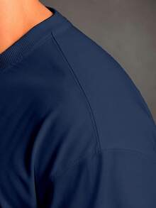 Camiseta Plus Size Masculina GG ao G5 Modelagem Relax Estampa Casual Conforto Diário - Azul Marinho - Visão 5