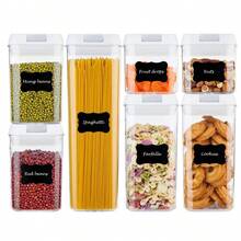Food Storage Containers, 7  Plastic Cereal Storage Containers, Stackable Dry Food Storage Containers For Kitchen Pantry Organization - Multicolor - View 6