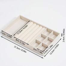 1 pieza Bandeja de joyería apilable de terciopelo, bandeja de almacenamiento y exhibición de joyería de terciopelo para uso diario, caja de almacenamiento para aretes, collares, pulseras y anillos