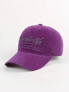 1pc Fashionable Letter Embroidered Adjustable Curved Brim Snapback Hat, Unisex Hip Hop Casual Streetwear Cycling Baseball Cap