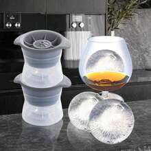2pcs Bar Whiskey Round Ice Cube Maker Silicone Large Ball Shape Spherical Ice Cube Mould Machine Quick Freezer Kitchen Gadgets - Multicolor - View 1