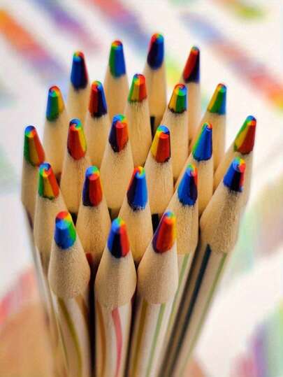 3 piezas Lápices de colores arcoíris, lápices de colores de madera para dibujar, bocetos, regalos de cumpleaños, útiles escolares, arte, lápices de colores, lápices arcoíris multicolor, pinceles para pintura de estudiantes de arte, lápices de dibujo para escuela primaria, lápices de colores mágicos multicolor, paquete individual de lápices de colores profesionales para libreta de bocetos, colores y estilos aleatorios