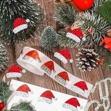 500pcs Red Christmas Santa Hat Stickers With Glittering - Laser-Cut Self-Adhesive Waterproof Decoration For Holiday Cards, Envelopes, Diaries & Party Props, Gifts, Party Decorations - One-Time Use Festive Party Supplies , Christmas Accessories