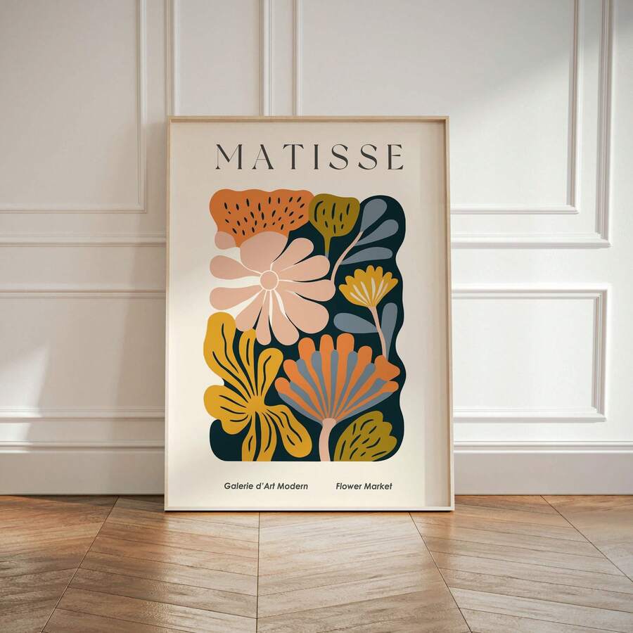 3pcs Unframed Canvas Poster, Matisse Floral Market Painting, Canvas Wall Art, Artwork Wall Painting For Gift, Bedroom, Office, Living Room, Cafe, Bar, Wall Decor, Home And Dormitory Decoration - Multicolor - View 1