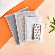 10 个可重复使用的磨砂透明拉链袋 - 多尺寸，防尘，旅行收纳袋，服装包装袋，适用于家庭整理、T 恤、牛仔裤、内衣、鞋子和袜子，大尺寸服装收纳 - 無色 - 查看 4