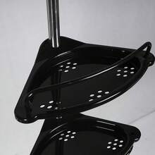 伸缩式浴室转角置物架，高度可调节淋浴支架，105-310厘米，带4个置物篮和1个毛巾架，黑色浴室收纳架，浴室装饰 - 彩色 - 查看 9