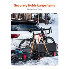 53" X 19" X 5", Hitch Cargo Carrier, 500 Lbs Capacity Hitch Cargo Carrier With Hitch Stabilizer & Ratchet Straps, Hitch Mount Cargo Carrier With Cargo Net With Hook, Fit For SUVs - Black - View 6