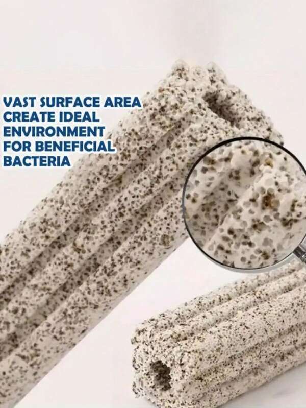 12pcs Ceramic Biological Filter Media, Porous Filtration Material, 3.7 Inches High, Suitable For Aquarium Water Purification, Wastewater Tank, Pond, Freshwater/Saltwater Fish Tank