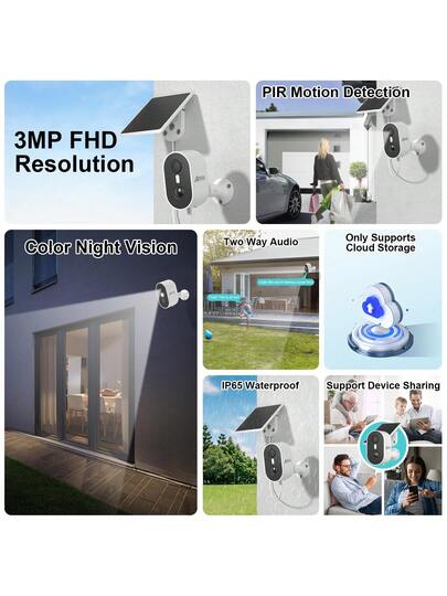 ANRAN Security Cameras Wireless Outdoor, 1080P AI Motion Detection Night Vision Home Cameras, Two Way Talk, Spotlight Siren Alarm, Work Alexa, Rechargeable Battery Powered, IP65 view 11