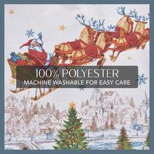 Home Fashions Santa Sleighride - Mantel de Navidad y Navidad, 60 x 84 Pulgadas, Rectangular - Manteles individuales (juego de 4) - Ver 4