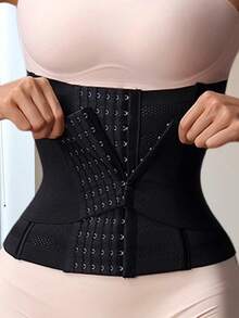 Adjustable Waist Cincher With Buckle, Waist Trainer For Women, Tummy Control Shapewear - Black - View 7