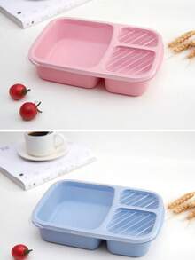 Hộp cơm bento 3 ngăn chống rò rỉ, hộp đựng thức ăn nóng cách nhiệt, thích hợp cho trường học, văn phòng, du lịch và dã ngoại. - Nhiều màu - Xem 4