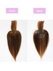 Postizos para el cabello de mujer, cabello humano real, postizos con flequillo, extensiones de cabello con clip para uso diario que cubren la pérdida de cabello - S4/27 - Ver 4