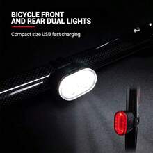 Juego de luces delanteras y traseras para bicicleta, luces LED recargables por USB a prueba de agua, adecuadas para bicicletas de montaña, accesorios para bicicleta - Multicolor - Ver 2
