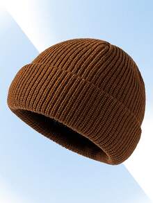 1 Mũ len Beanie trơn màu cho nam, phong cách đường phố, cỡ lớn ấm áp mùa đông - Một kích thước - Xem 9