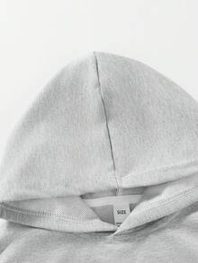 1件少女水豚卡通印花浅灰色卫衣，柔软舒适，适合日常休闲穿着和学校活动。 - 灰色 - 查看 4