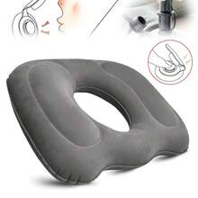 1 Piece PVC Inflatable Cushion Seat, Soft Support Pad, Muscle Comfort, Portable Support Pillow, Easy To Store, Suitable For Camping, Home Office, Sleeping, Travel - Grey - View 2