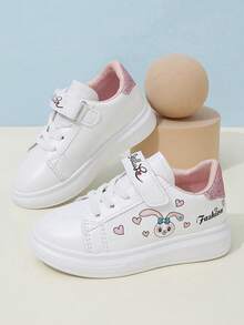 1 Pair Teen Cartoon Rabbit PU Casual Fashion Sports Shoes For Teen, Suitable For Spring & Summer - Pink - View 10