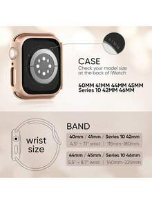 2-In-1 Nylon Sports Watch Band And Case, Compatible With Apple Watch Bands And Cases In Sizes 40mm, 41mm, 42mm, 44mm, 45mm, 46mm, And 49mm. Soft, Breathable, And Elastic Sports Watch Band. Shock-Resistant And Scratch-Resistant PC And Tempered Glass 2-In-1 Watch Case. Compatible With Apple Watch Ultra/11/10/9/8/7/6/5/4/SE For Men And Women. Easy To Wear, Sensitive Touch. - Milk Tea Color - View 5