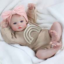48cm Realistic Reborn Doll - 18" Full Silicone Vinyl Girl Body Art Doll - Lifelike Newborn Handmade Doll Toy - Gift For Children 3+ Years - 彩色 - 查看 4